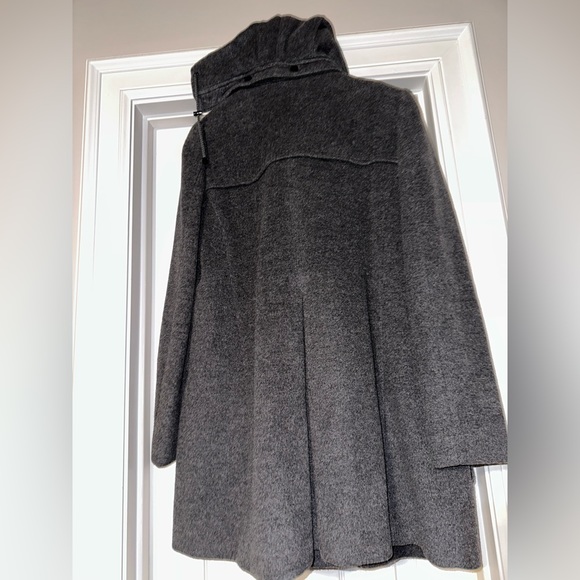 MNG SUIT, WOOL, 3/4 LENGTH, MEN’S GRAY DESIGNER HOODED PEA COAT          Size: M - Picture 12 of 15
